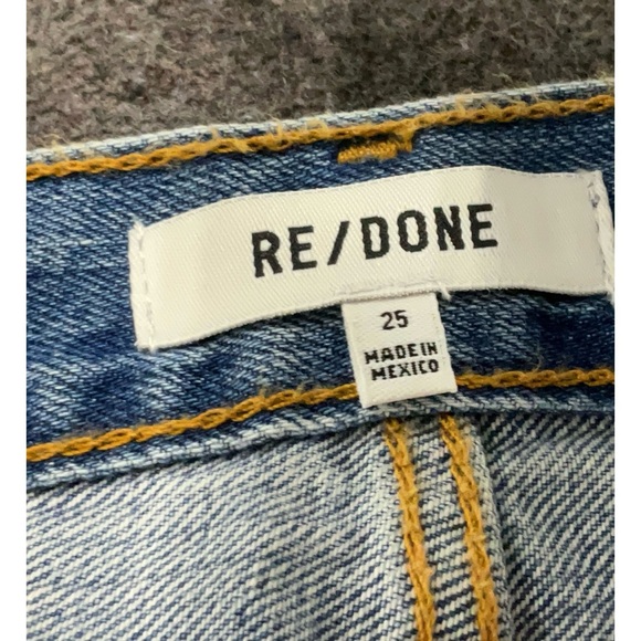 Re/Done Loose Long Short in Minerva Destroy denim Bermuda Size 25 - Picture 4 of 4